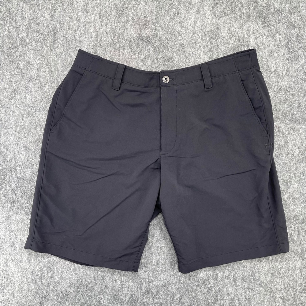 Under Armour Shorts Mens 38 HeatGear Golf Shorts Black Loose Fit Performance
